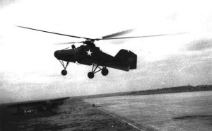 One of many pioneering helicopters developed in Nazi Germany, in this case a Flettner 282, shown after it was shipped to the USA for evaluation after the war. (via wikipedia)