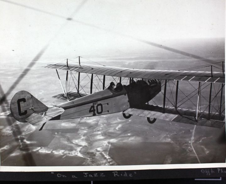 A lovely close formation shot of an Army JN4-D during WW1. I'd love to know what a "Jazz Ride" was! From a C Dorsey album (AL-19), SDASM.
