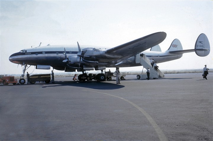 G-AHEL seen in 1951, wearing BOAC's new 'white top' livery and with her name simplified to just 'Bangor'. (Zoggavia.com)