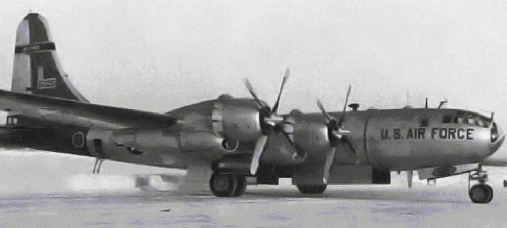 A WB-50 with the 58th WRS at Eielson, sometime between 1956 and the squadron's inactivation in August 1958. This looks like 49-0325, originally a B-50D-115-BO (msn 16101).