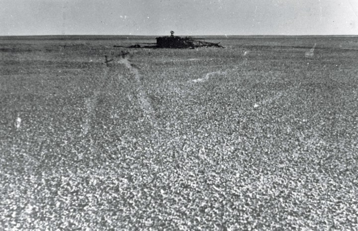 The 'anomaly on the horizon' spotted by a French patrol in February 1962 – 29 years after Lancaster disappeared into the Saharan night. (Soldat Humbert, now in the Thomas Macleod Collection, Queensland Museum)
