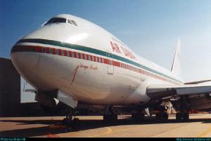 C5-FBS in her latter days, at Plattsburgh around 2002. Note that Sissoko had chosen to name his flagship jumbo after himself. (© Brian Hill | airliners.net)