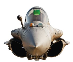 All graceful curves and sharp attitude, a Dassault Rafale ('burst of fire'). First flown in 1986 but not introduced until 2001, the Rafale remains a potent multi-role fighter. (Manolo Chrétien)