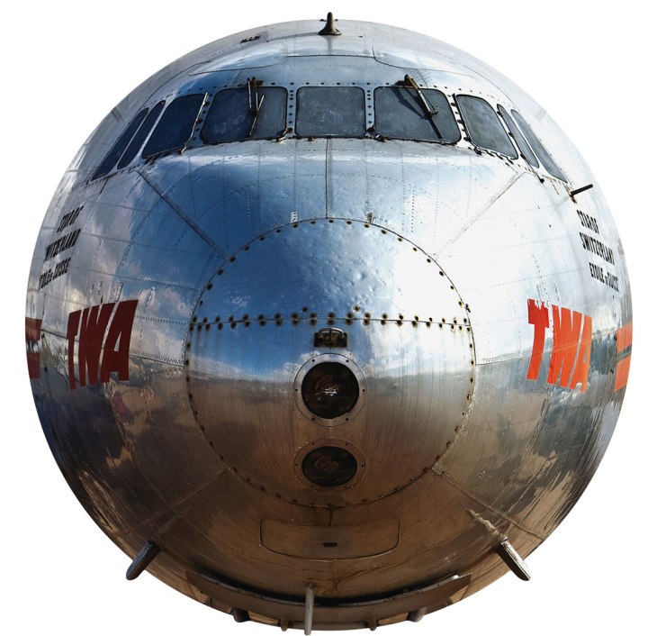 Still showing the scars from a hailstorm, former USAAF C-69 42-94549 and TWA L-049 Constellation 'Star of Switzerland' N90831, ,cn 1970, now preserved at Pima Air & Space Museum. (Manolo Chrétien)