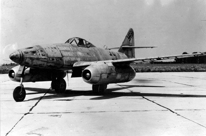 The future – not just of the Luftwaffe fighter force, but of all air combat: The revolutionary Messerschmitt Me.262 jet interceptor. (USAAF Photo)